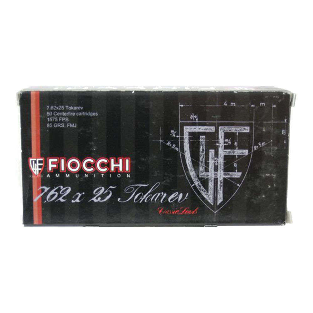 Ammunition Fiocchi Ammunition 4.50" CLASSIC 7.62 TOKAREV 85 GR FMJ 50RD/BX • Model: 4.50"